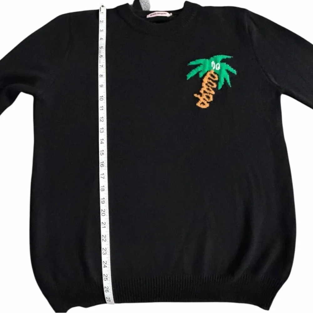 Palm Angels Black Palm Tree Chenille Patch Knit Sweater Sz XL Excellent (Unisex)